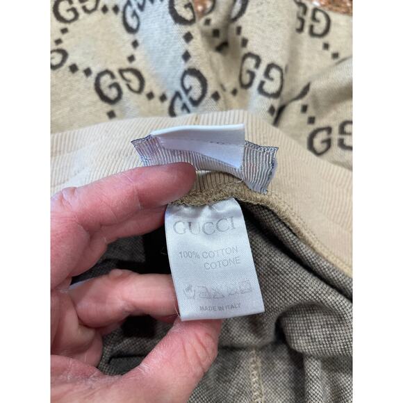 Gucci X Unskilled worker Jumbo GG Jogging Pants w/signature Web stripe trim XL - Picture 7 of 9